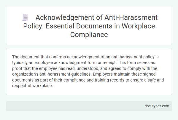 Acknowledgement of Anti-Harassment Policy: Essential Documents in Workplace Compliance