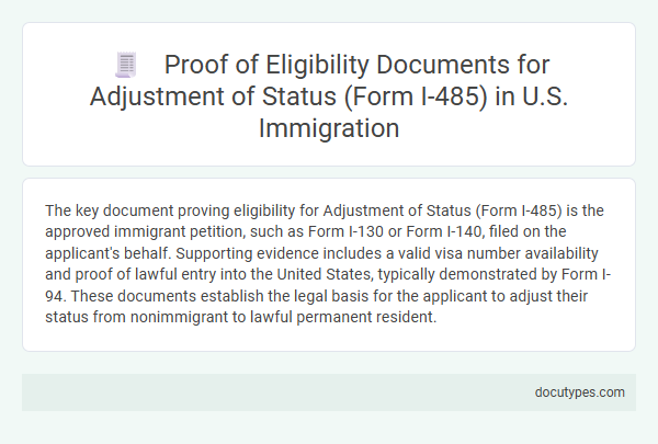 Proof of Eligibility Documents for Adjustment of Status (Form I-485) in U.S. Immigration