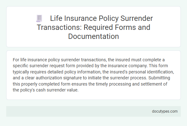 Life Insurance Policy Surrender Transactions: Required Forms and Documentation