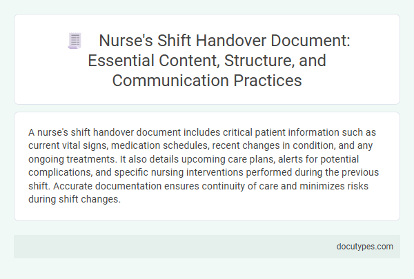 Nurse's Shift Handover Document: Essential Content, Structure, and Communication Practices