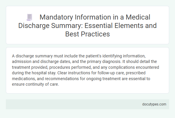 Mandatory Information in a Medical Discharge Summary: Essential Elements and Best Practices