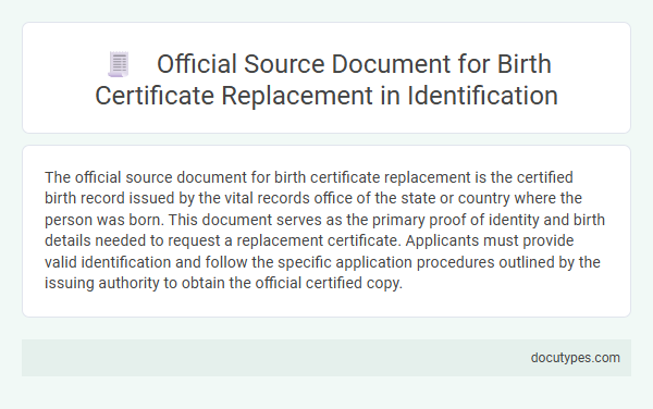 Official Source Document for Birth Certificate Replacement in Identification