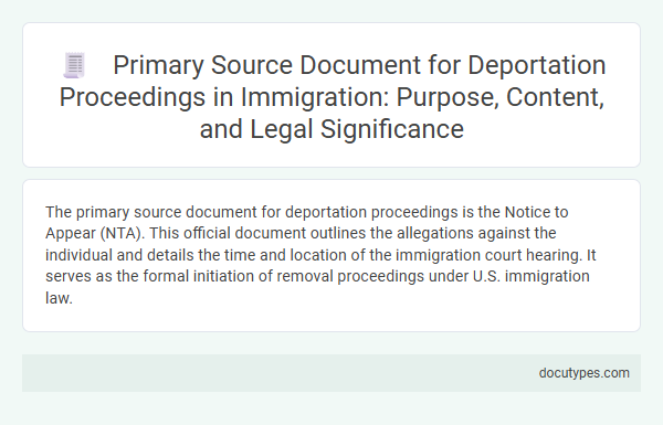 Primary Source Document for Deportation Proceedings in Immigration: Purpose, Content, and Legal Significance