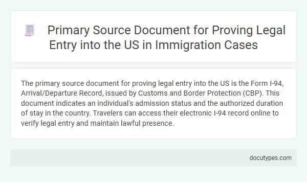 Primary Source Document for Proving Legal Entry into the US in Immigration Cases