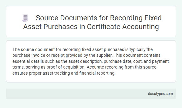 Source Documents for Recording Fixed Asset Purchases in Certificate Accounting