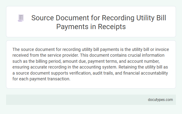 Source Document for Recording Utility Bill Payments in Receipts