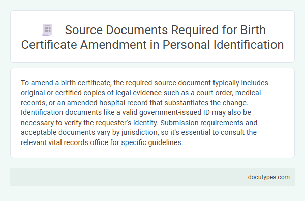Source Documents Required for Birth Certificate Amendment in Personal Identification