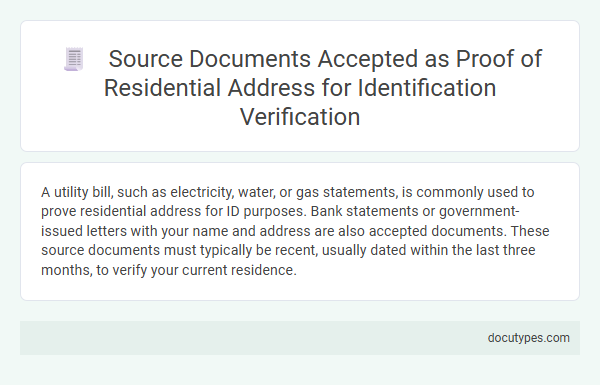 Source Documents Accepted as Proof of Residential Address for Identification Verification