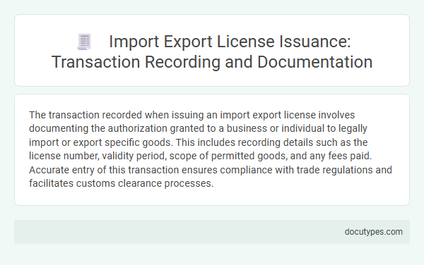 Import Export License Issuance: Transaction Recording and Documentation
