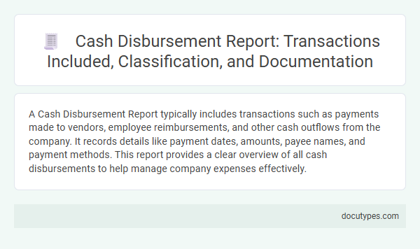Cash Disbursement Report: Transactions Included, Classification, and Documentation
