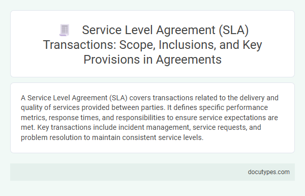 Service Level Agreement (SLA) Transactions: Scope, Inclusions, and Key Provisions in Agreements