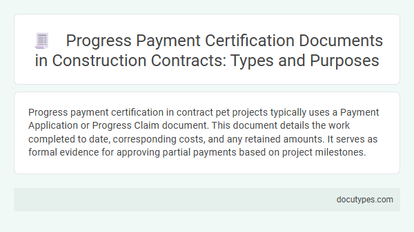Progress Payment Certification Documents in Construction Contracts: Types and Purposes