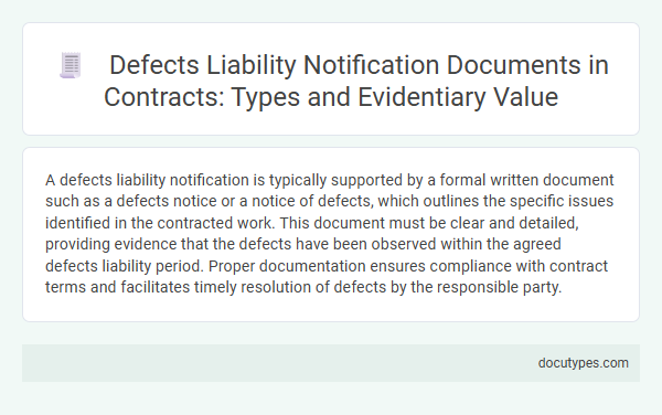Defects Liability Notification Documents in Contracts: Types and Evidentiary Value