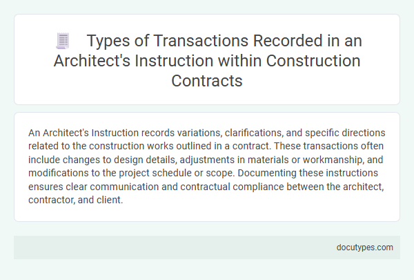 Types of Transactions Recorded in an Architect's Instruction within Construction Contracts