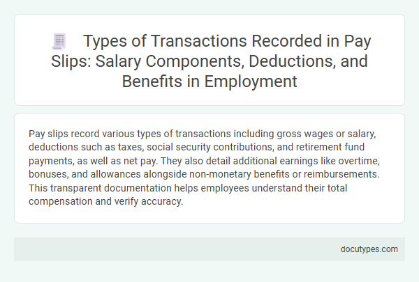 Types of Transactions Recorded in Pay Slips: Salary Components, Deductions, and Benefits in Employment