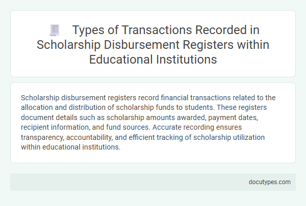 Types of Transactions Recorded in Scholarship Disbursement Registers within Educational Institutions