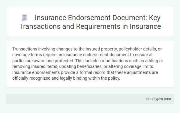 Insurance Endorsement Document: Key Transactions and Requirements in Insurance