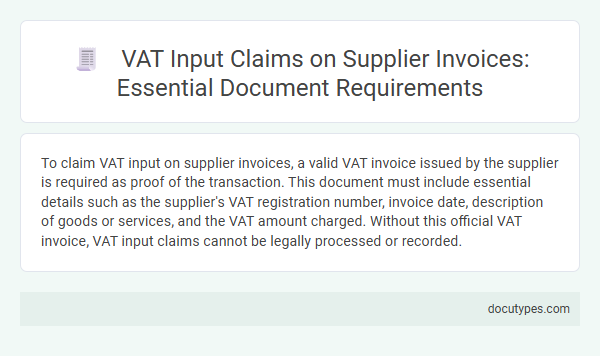 VAT Input Claims on Supplier Invoices: Essential Document Requirements