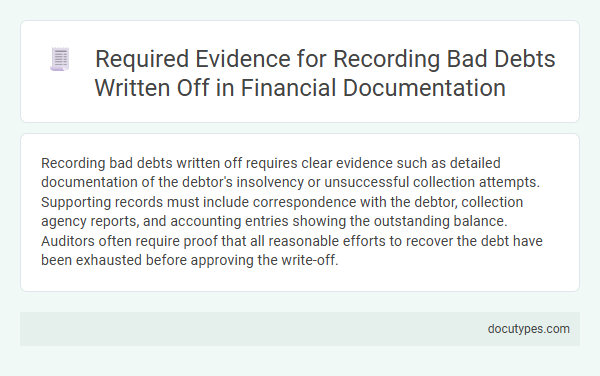 Required Evidence for Recording Bad Debts Written Off in Financial Documentation