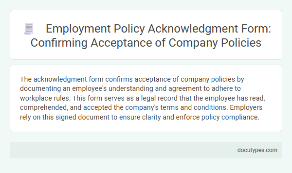 Employment Policy Acknowledgment Form: Confirming Acceptance of Company Policies