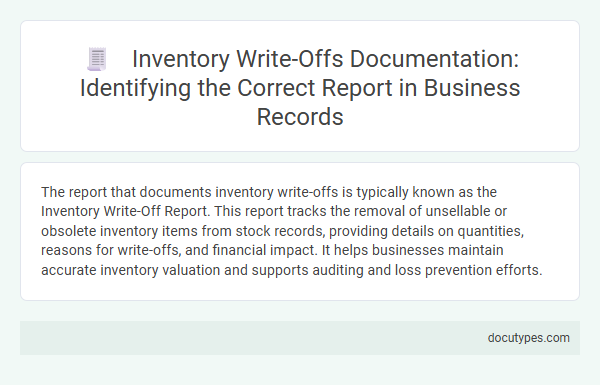 Inventory Write-Offs Documentation: Identifying the Correct Report in Business Records
