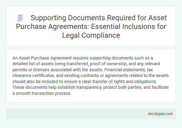 Supporting Documents Required for Asset Purchase Agreements: Essential Inclusions for Legal Compliance