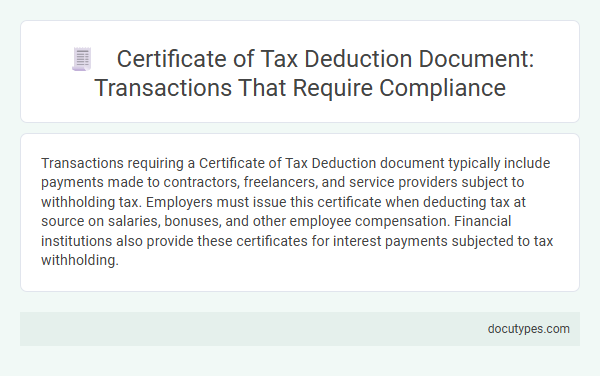 Certificate of Tax Deduction Document: Transactions That Require Compliance