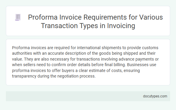 Proforma Invoice Requirements for Various Transaction Types in Invoicing