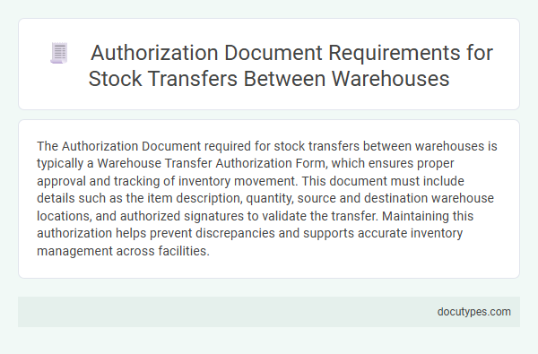 Authorization Document Requirements for Stock Transfers Between Warehouses