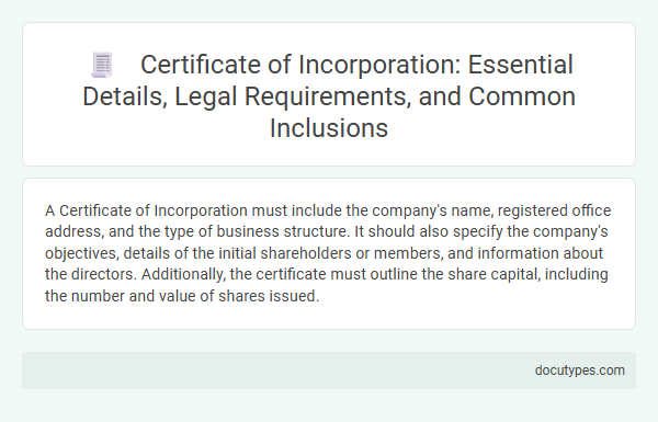 Certificate of Incorporation: Essential Details, Legal Requirements, and Common Inclusions