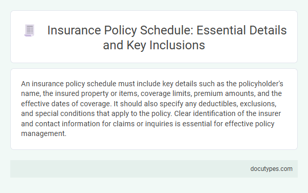 Insurance Policy Schedule: Essential Details and Key Inclusions
