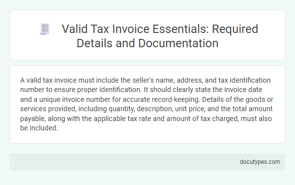 Valid Tax Invoice Essentials: Required Details and Documentation