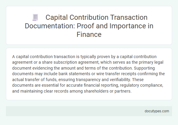 Capital Contribution Transaction Documentation: Proof and Importance in Finance