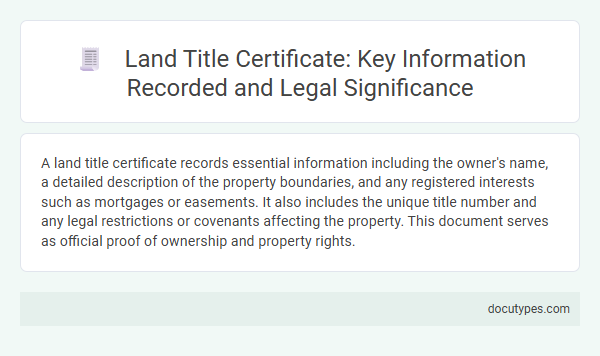 Land Title Certificate: Key Information Recorded and Legal Significance