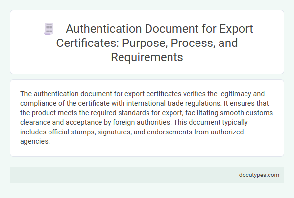 Authentication Document for Export Certificates: Purpose, Process, and Requirements