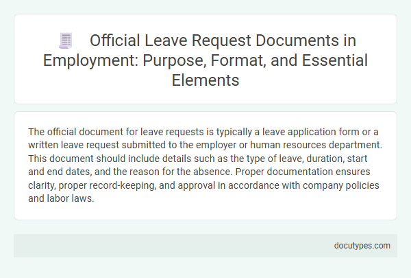 Official Leave Request Documents in Employment: Purpose, Format, and Essential Elements