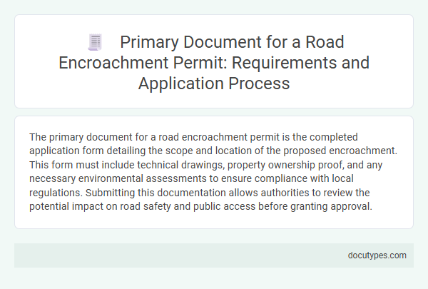Primary Document for a Road Encroachment Permit: Requirements and Application Process