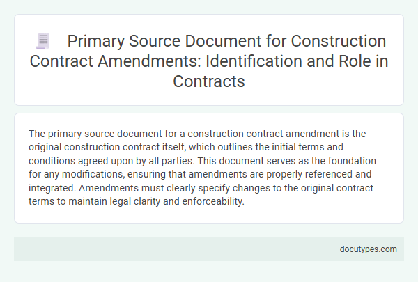 Primary Source Document for Construction Contract Amendments: Identification and Role in Contracts
