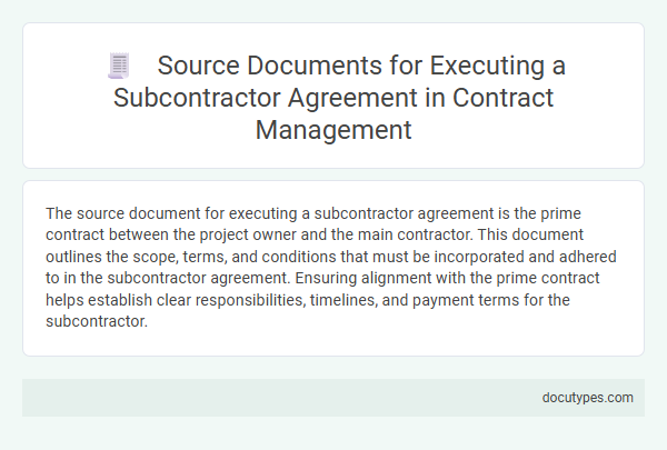 Source Documents for Executing a Subcontractor Agreement in Contract Management