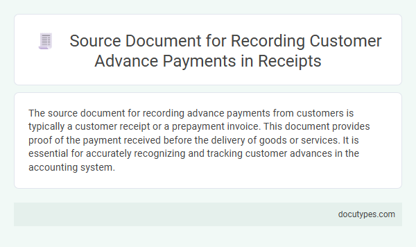 Source Document for Recording Customer Advance Payments in Receipts