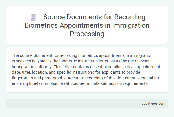 Source Documents for Recording Biometrics Appointments in Immigration Processing