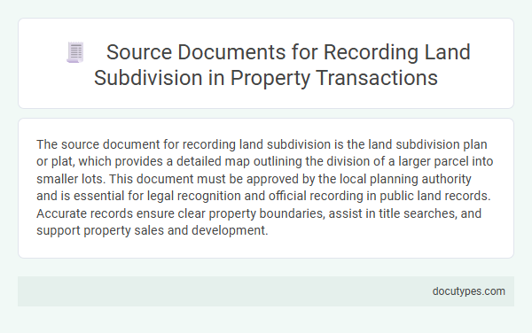 Source Documents for Recording Land Subdivision in Property Transactions