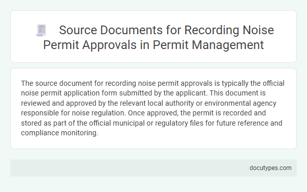 Source Documents for Recording Noise Permit Approvals in Permit Management