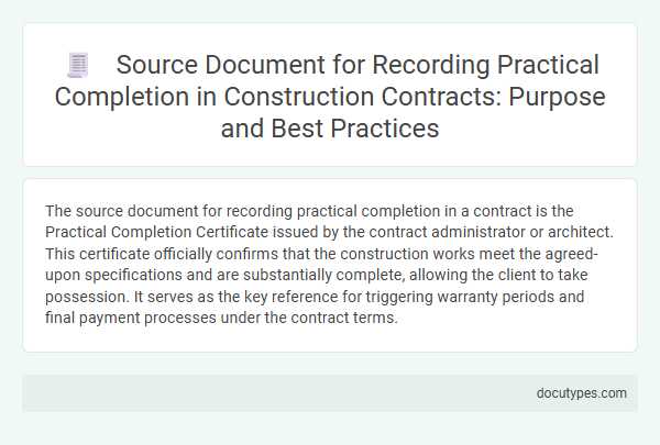 Source Document for Recording Practical Completion in Construction Contracts: Purpose and Best Practices