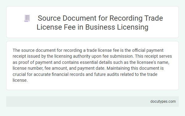 Source Document for Recording Trade License Fee in Business Licensing