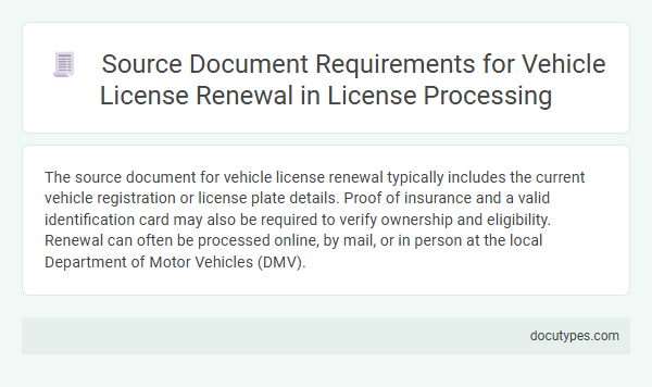 Source Document Requirements for Vehicle License Renewal in License Processing