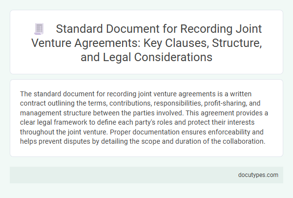 Standard Document for Recording Joint Venture Agreements: Key Clauses, Structure, and Legal Considerations