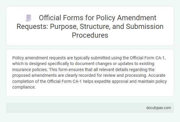 Official Forms for Policy Amendment Requests: Purpose, Structure, and Submission Procedures
