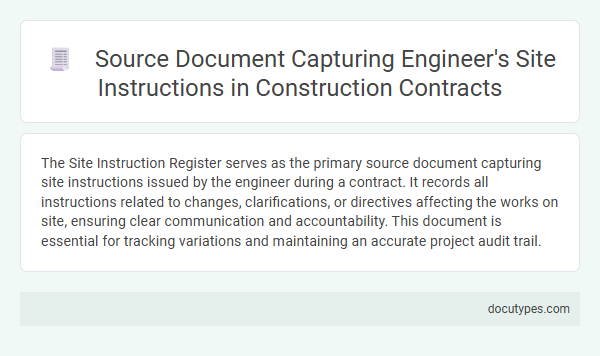 Source Document Capturing Engineer's Site Instructions in Construction Contracts
