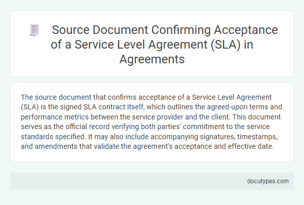 Source Document Confirming Acceptance of a Service Level Agreement (SLA) in Agreements